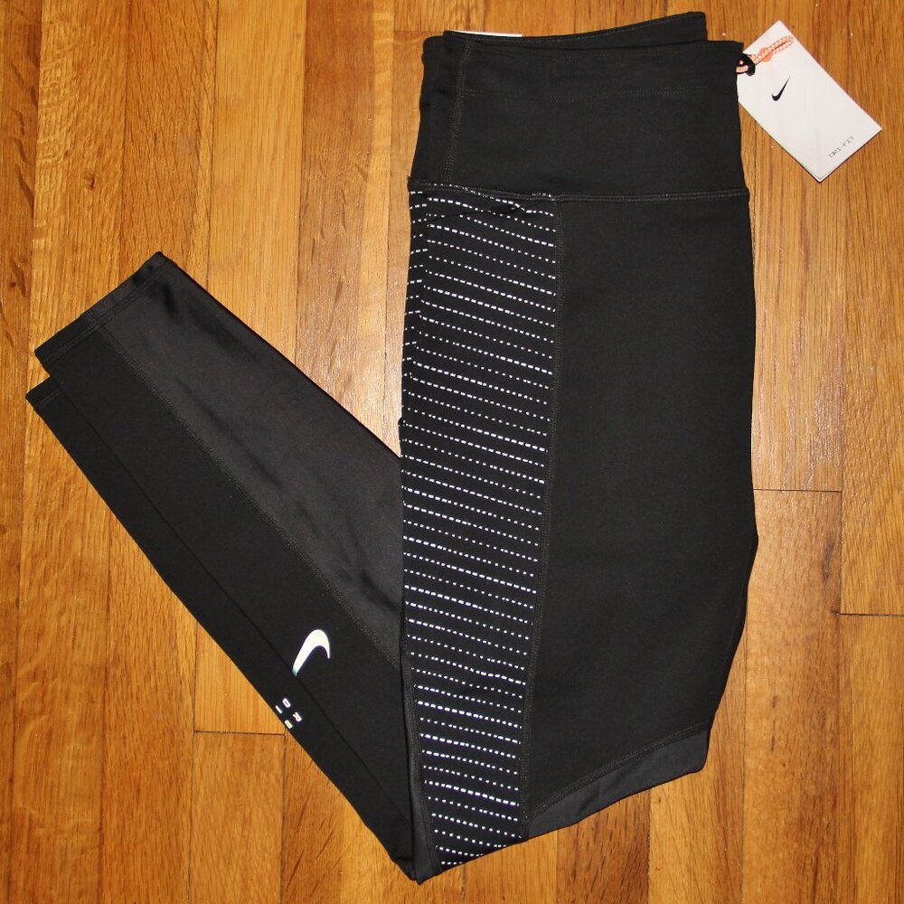 Nike Dri-Fit Epic Luxe Run Division Running Tights Womens L Black